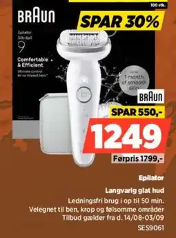 Power Braun Epilator Silk-epil 9 tilbud
