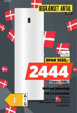 Power kulz 185 cm fryseskab tilbud