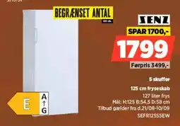 Power Senz 125 cm fryseskab tilbud