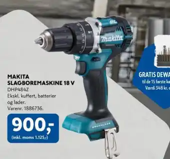 Makita slagboremaskine 18 v dhp484z