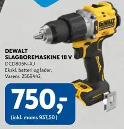 Davidsen DeWalt slagboremaskine 18 v dcd805n-xj tilbud
