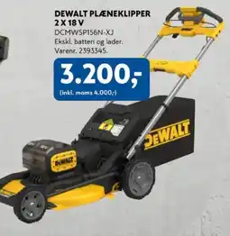 Davidsen DeWalt plæneklipper 2 x 18 v dcmwsp156n-xj tilbud