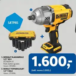 Davidsen DeWalt slagnøgle 1/2" 18 V tilbud