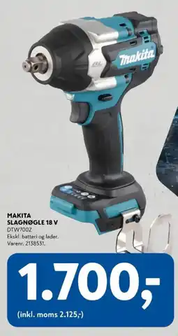 Davidsen Makita slagnøgle 18 v dtw700z tilbud