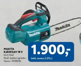 Davidsen Makita kædesav 18 v duc254z tilbud