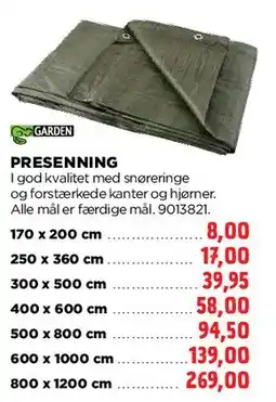 jem & fix Presenning tilbud