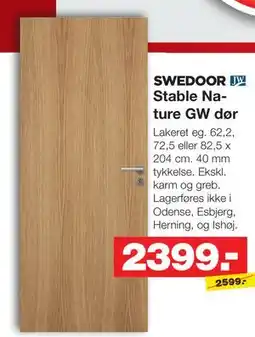 Bauhaus SWEDOOR Stable Nature GW dør tilbud