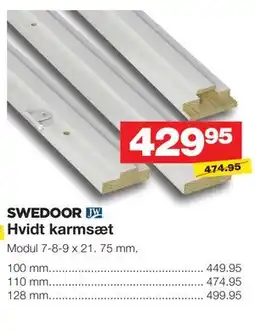 Bauhaus SWEDOOR Hvidt karmsæt tilbud