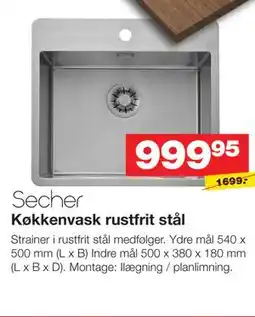 Bauhaus Køkkenvask rustfrit stål tilbud