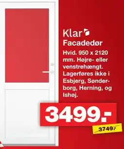 Bauhaus Klar Facadedør tilbud