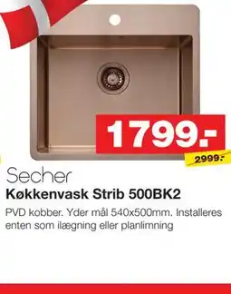 Bauhaus Køkkenvask Strib 500BK2 tilbud