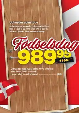 Bauhaus Udhusdør uden rude tilbud