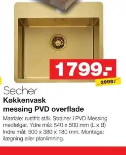 Bauhaus Køkkenvask messing PVD overflade tilbud