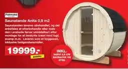 Bauhaus Saunatønde Anita 0,9 m2 tilbud