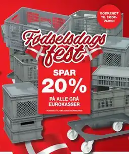 Bauhaus SPAR 20% PÅ ALLE GRÅ EUROKASSER tilbud
