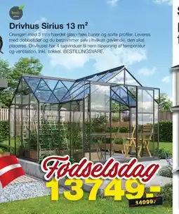 Bauhaus Drivhus Sirius 13 m² tilbud