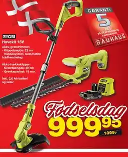 Bauhaus RYOBI Havekit 18V tilbud