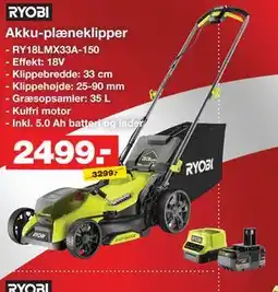 Bauhaus RYOBI Akku-plæneklipper tilbud