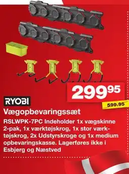 Bauhaus RYOBI Vægopbevaringssæt tilbud