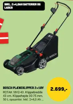 XL-BYG Bosch plæneklipper 2x18v tilbud