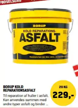 XL-BYG Borup kold reparationsasfalt tilbud