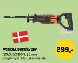 XL-BYG Worx bajonetsav 20v tilbud