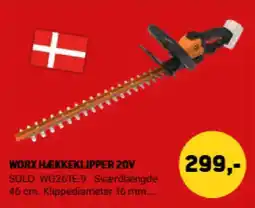 XL-BYG Worx hækkeklipper 20v tilbud