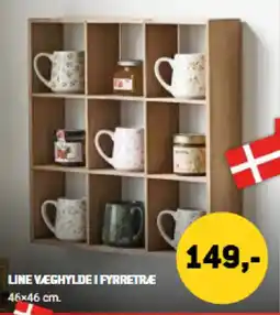 XL-BYG Line Væghylde i Fyrretre tilbud