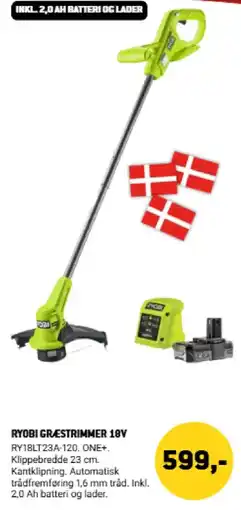 XL-BYG Ryobi græstrimmer 18v tilbud