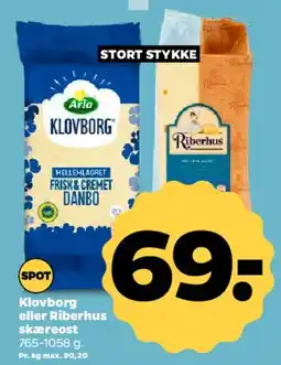 Netto Klovborg eller Riberhus skæreost tilbud