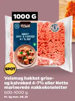 Netto Velsmag hakket gris- og kalvekød tilbud