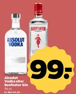 Netto Absolut Vodka eller Beefeater Gin tilbud