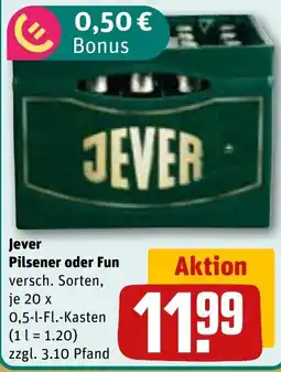 REWE DE Jever Pilsener oder Fun tilbud