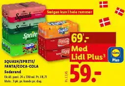 Lidl Squash / Sprite / Fanta / Coca‑Cola sodavand tilbud