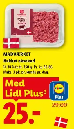 Lidl Hakket oksekød tilbud