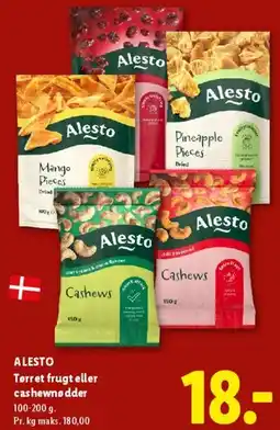Lidl Alesto tørret frugt eller cashewnødder tilbud