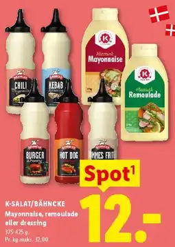 Lidl K-Salat / Bähncke mayonnaise, remoulade eller dressing tilbud