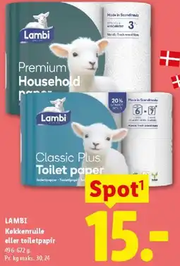 Lidl Lambi køkkenrulle eller toiletpapir tilbud