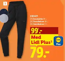 Lidl Crivit sweatbukser tilbud
