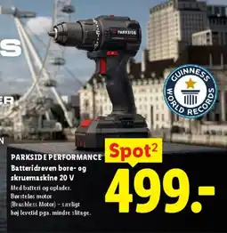 Lidl PARKSIDE PERFORMANCE - Batteridreven bore- og skruemaskine 20 V tilbud