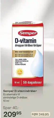 Helsam Semper D-vitamin dråber tilbud