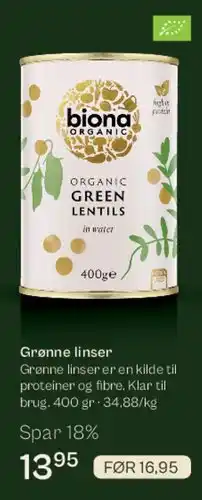 Helsam Grønne linser tilbud