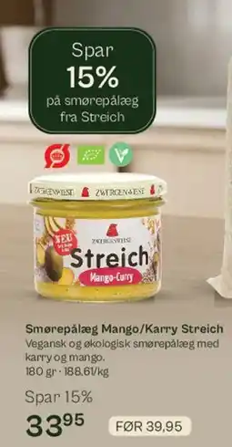 Helsam Smørepålæg Mango/Karry Streich tilbud