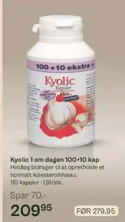 Helsam Kyolic 1 om dagen 100+10 kap tilbud