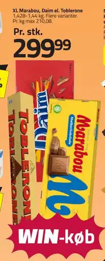 Fleggaard XL Marabou, Daim el. Toblerone tilbud