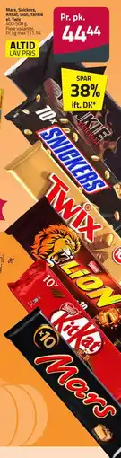 Fleggaard Mars, Snickers, Kitkat, Lion, Yankie el. Twix tilbud