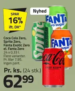Fleggaard Coca Cola Zero, Sprite Zero, Fanta Exotic Zero el. Fanta Zero tilbud