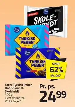 Fleggaard Fazer Tyrkisk Peber, Hot & Sour el. Skolekridt tilbud