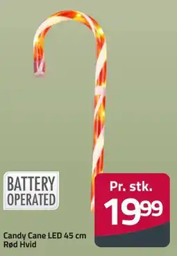 Fleggaard Candy Cane LED 45 cm Rød Hvid tilbud