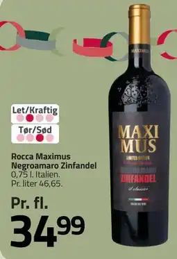 Fleggaard Rocca Maximus Negroamaro Zinfandel tilbud